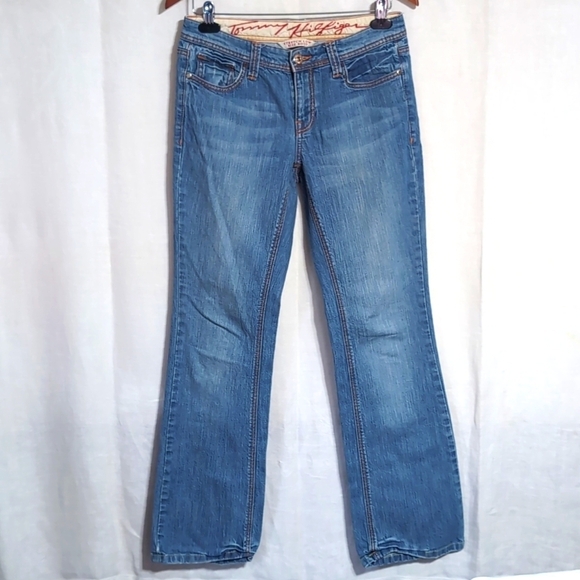 Y2K Tommy Hilfiger Stretch Low Rise Boot Cut Jeans Size 6 - Picture 1 of 7